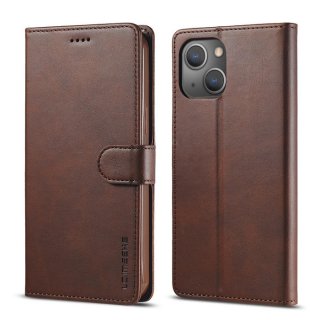 LC.IMEEKE iPhone 14 Plus Wallet Magnetic Stand Case Coffee