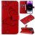 Embossed Butterfly Wallet Kickstand Magnetic Phone Case Red
