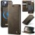 CaseMe iPhone 14 2-in-1 Magnetic Wallet Case – Wireless Charging & RFID Blocking Coffee