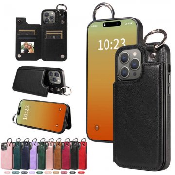 Card Holder Kickstand PU Leather Phone Case Cover Black