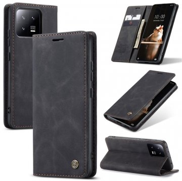CaseMe Xiaomi 13 Wallet Retro Suede Leather Case Black