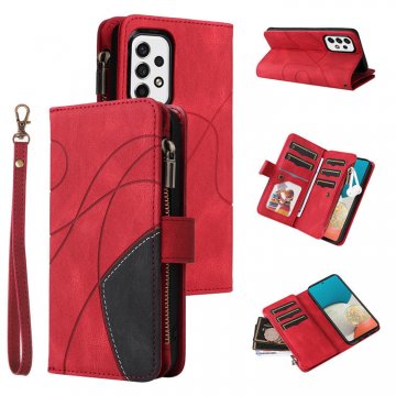 Samsung Galaxy A53 5G Zipper Wallet Magnetic Stand Case Red
