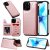 iPhone 12 Pro Luxury Leather Magnetic Card Slots Stand Cover Rose Gold