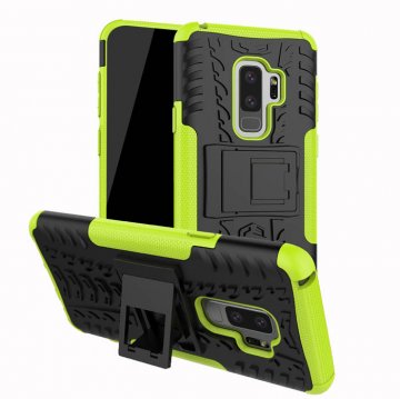 Samsung Galaxy S9 Plus Hybrid Rugged PC + TPU Kickstand Case Green