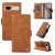 YIKATU Google Pixel 7A Skin-touch Wallet Kickstand Case Brown