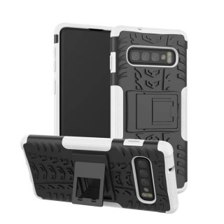 Samsung Galaxy S10 Hybrid Rugged PC + TPU Kickstand Case White