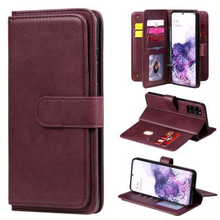 Samsung Galaxy S20 Plus Multi-function 10 Card Slots Wallet Case Claret