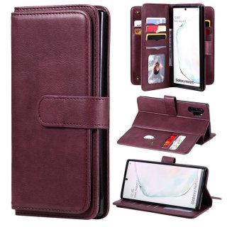 Samsung Galaxy Note 10 Plus Multi-function 10 Card Slots Wallet Case Claret