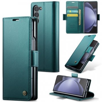 CaseMe Samsung Galaxy Z Fold 5 Wallet RFID Blocking Magnetic Buckle Case Green