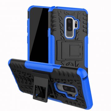 Samsung Galaxy S9 Plus Hybrid Rugged PC + TPU Kickstand Case Blue