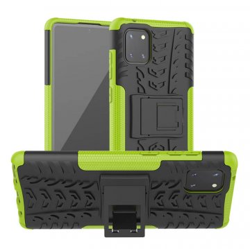 Samsung Galaxy A81/Note 10 Lite Hybrid Rugged PC + TPU Kickstand Case Green