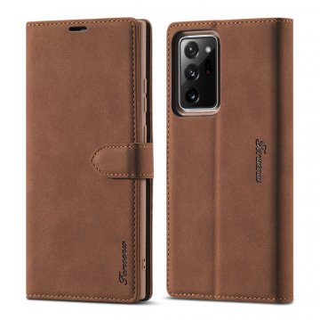Forwenw Samsung Galaxy Note 20 Wallet Magnetic Kickstand Case Brown