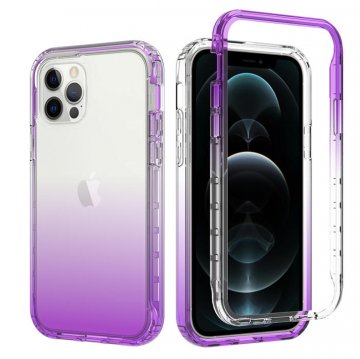iPhone 12/12 Pro Shockproof Clear Gradient Cover Purple