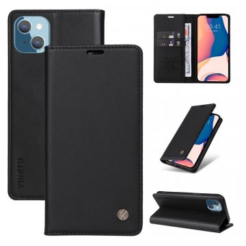 YIKATU iPhone 14 Plus Wallet Kickstand Magnetic Case Black
