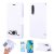Huawei P30 Cat Pattern Wallet Magnetic Stand Case White