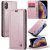 CaseMe iPhone XS Max Wallet Kickstand Magnetic Flip Case Pink