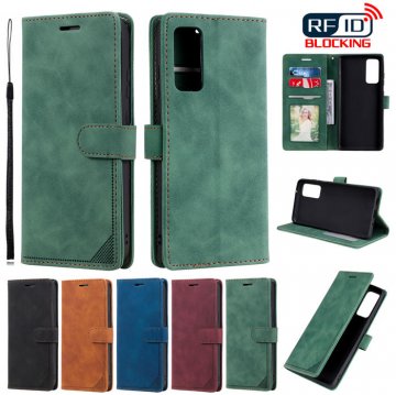 Samsung Galaxy S20 FE Wallet RFID Blocking Kickstand Case Green