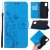 Samsung Galaxy A71 Butterfly Pattern Wallet Magnetic Stand Case Blue