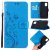 Samsung Galaxy A71 Butterfly Pattern Wallet Magnetic Stand Case Blue