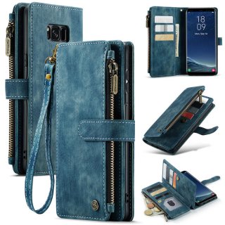 CaseMe Samsung Galaxy S8 Plus Wallet kickstand Case Blue