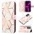 Marble Pattern OnePlus Nord N20 5G Wallet Stand Case Pink White