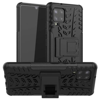 Samsung Galaxy A42 5G Hybrid Rugged PC + TPU Kickstand Case Black
