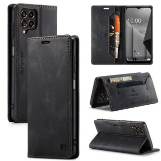 Autspace Samsung Galaxy M33 RFID Blocking Wallet Case Black