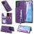 Samsung Galaxy Note 20 Ultra Zipper Pocket Card Slots Magnetic Clasp Stand Case Purple