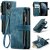 CaseMe iPhone 11 Pro Wallet Kickstand Retro Leather Case Blue