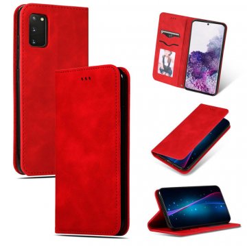 Samsung Galaxy S20 Magnetic Flip Wallet Stand Case Red