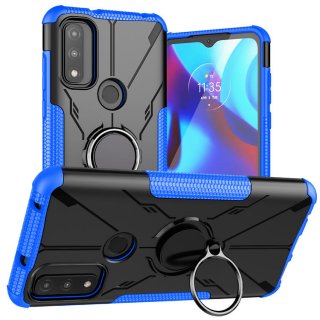 Motorola G Pure Hybrid Rugged Ring Kickstand Case Blue