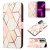 Marble Pattern OnePlus Nord N200 5G Wallet Stand Case Pink White