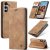 CaseMe Samsung Galaxy S25 Wallet Magnetic Suede Leather Case Brown
