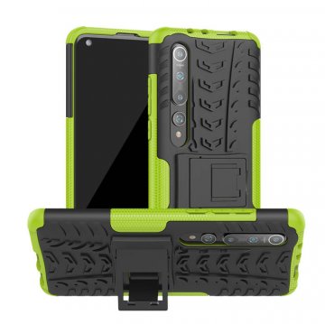 Xiaomi Mi 10/Mi 10 Pro Hybrid Rugged PC + TPU Kickstand Case Green