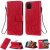 iPhone 11 Pro Max Embossed Sunflower Wallet Stand Case Red