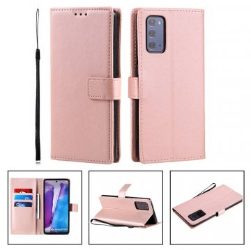 Samsung Galaxy Note 20 Wallet Kickstand Magnetic Case Rose Gold