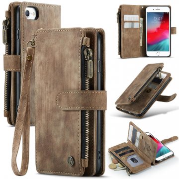 CaseMe iPhone 7/8/SE 2020 Wallet Kickstand Retro Case Coffee