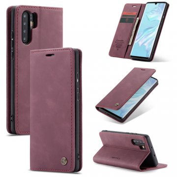 CaseMe Huawei P30 Pro Retro Wallet Stand Magnetic Case Red