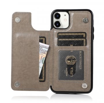Mandala Embossed iPhone 11 Case with Card Holder Gray