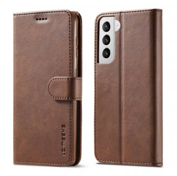 LC.IMEEKE Samsung Galaxy S21 Wallet Stand PU Leather Case Coffee