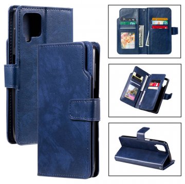 Samsung Galaxy A12 5G Wallet 9 Card Slots Magnetic Case Blue