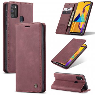 CaseMe Samsung Galaxy M30S/M21 Wallet Kickstand Case Red