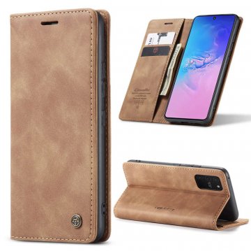 CaseMe Samsung Galaxy A91/S10 Lite Wallet Kickstand Case Brown