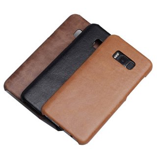 Genuine Leather Matte Samsung Galaxy S8 Hard Back Cover Case