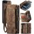 CaseMe iPhone SE 2020/SE 2022 Wallet Case with Wrist Strap Coffee