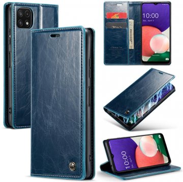 CaseMe Samsung Galaxy A22 5G Wallet Kickstand Magnetic Case Blue