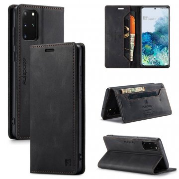 Autspace Samsung Galaxy S20 Plus Wallet Kickstand Magnetic Case Black