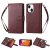iPhone 13 Mini Wallet 9 Card Slots Magnetic Case Brown