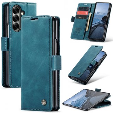 CaseMe Samsung Galaxy Z Fold7 Wallet Magnetic Suede Leather Case Blue