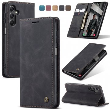 CaseMe Samsung Galaxy A24 4G Wallet Kickstand Magnetic Flip Case Black